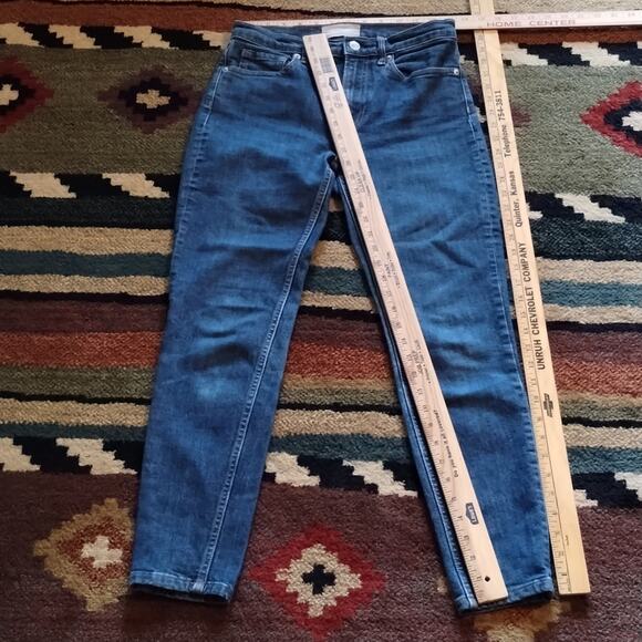 Everlane High Rise Dark-wash Straight Leg Ankle Organic Cotton Denim Jeans 27R - Picture 6 of 13